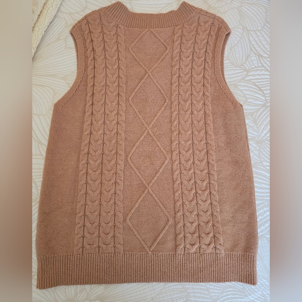 EVALESS Oversized Sweater Vest for Women V Neck Sleeveless Solid Color - Picture 4 of 6